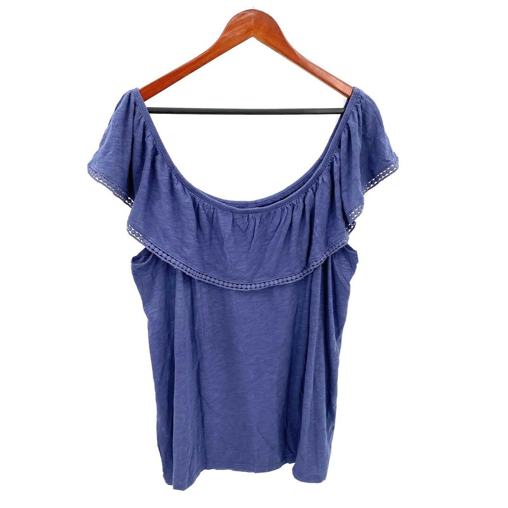 Old Navy Blue Off The Shoulder Knit Top XXL